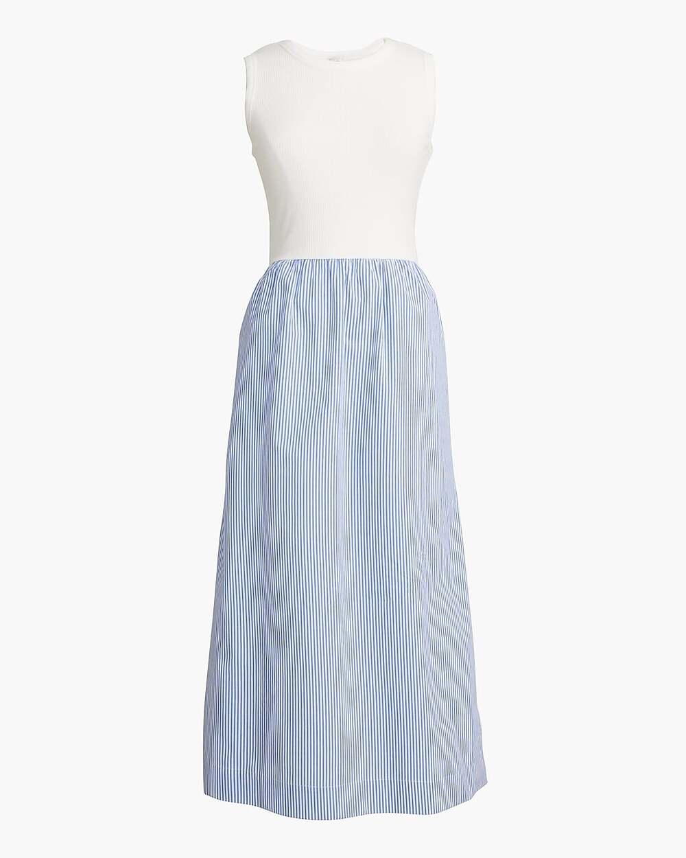 J.Crew Ribbed High Neck Mix Knit Midi Dress WMNS XXS Blue White CJ265 Striped